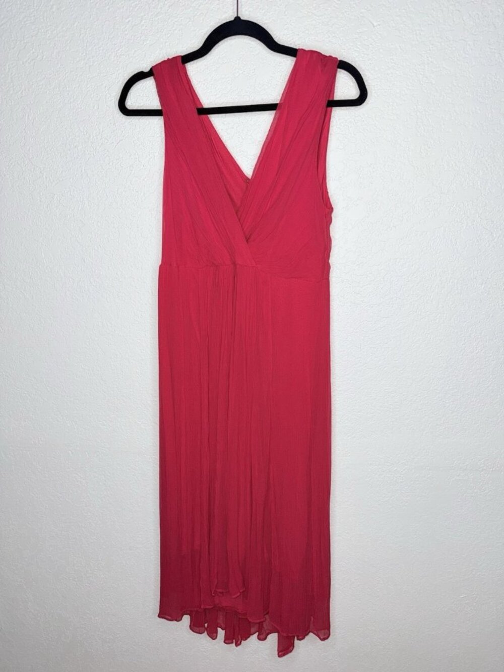 Soft Surroundings Charmonte High-Low Maxi Dress Red Chiffon Date Night 10P X - Picture 5 of 13